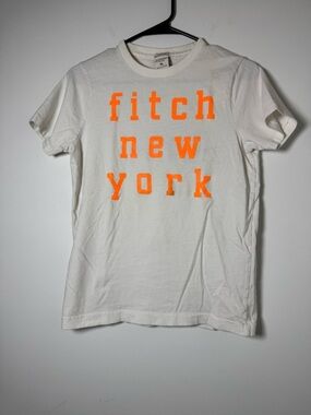 Abercrombie Kids Fitch New York Graphic Tee XL White Orange